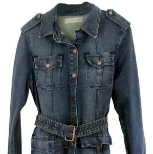 Vigoss Distressed Blue Denim Jacket 10, EUC
